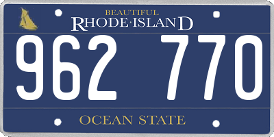 RI license plate 962770