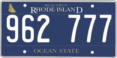 RI license plate 962777