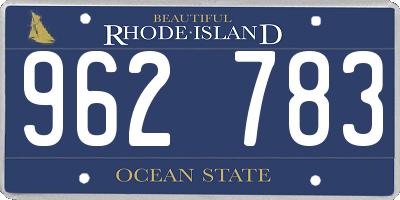 RI license plate 962783
