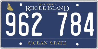 RI license plate 962784