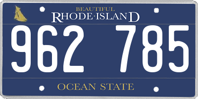 RI license plate 962785
