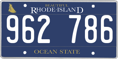 RI license plate 962786