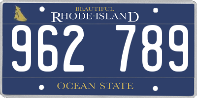 RI license plate 962789