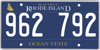 RI license plate 962792