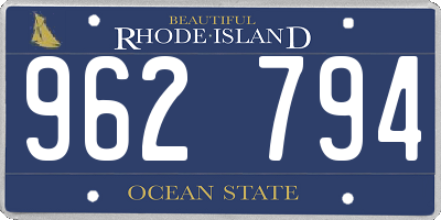 RI license plate 962794