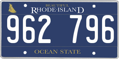 RI license plate 962796
