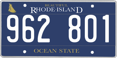 RI license plate 962801