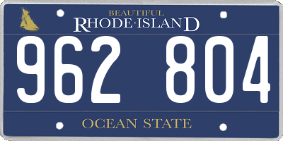 RI license plate 962804