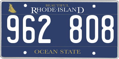 RI license plate 962808