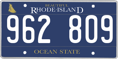 RI license plate 962809