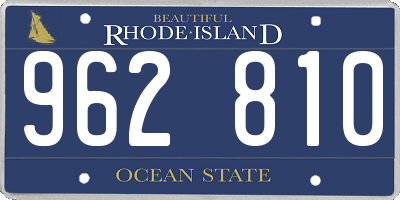 RI license plate 962810