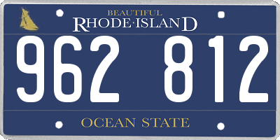 RI license plate 962812