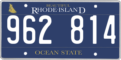 RI license plate 962814