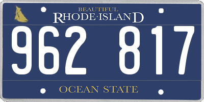 RI license plate 962817