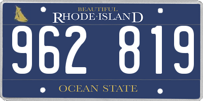 RI license plate 962819