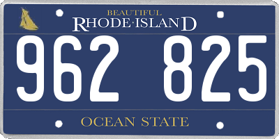 RI license plate 962825