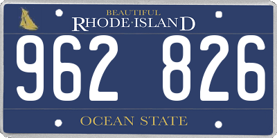 RI license plate 962826
