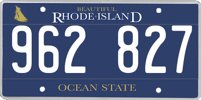 RI license plate 962827