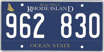 RI license plate 962830