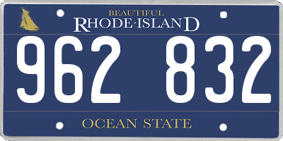 RI license plate 962832