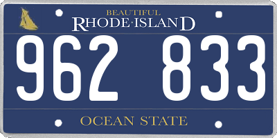 RI license plate 962833