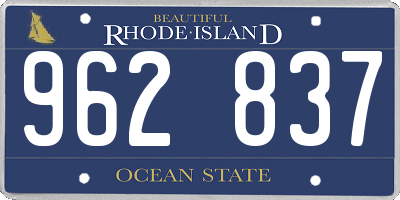 RI license plate 962837