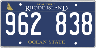 RI license plate 962838