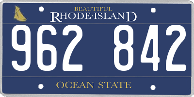 RI license plate 962842