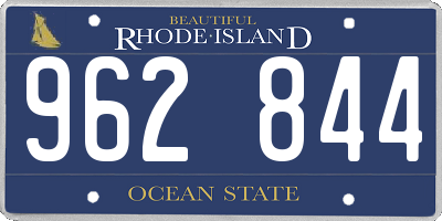 RI license plate 962844