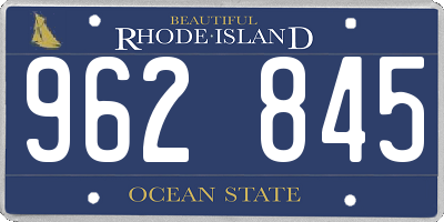 RI license plate 962845