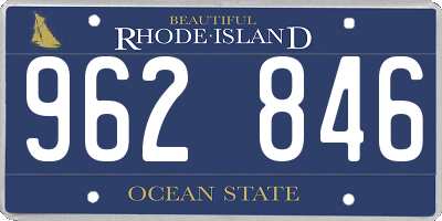 RI license plate 962846
