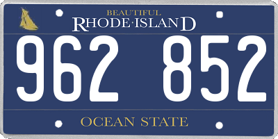 RI license plate 962852