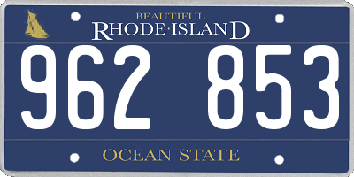 RI license plate 962853