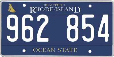 RI license plate 962854