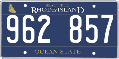 RI license plate 962857