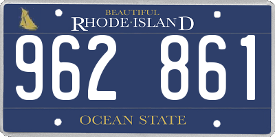 RI license plate 962861