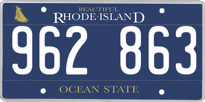 RI license plate 962863