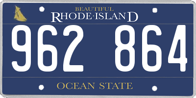 RI license plate 962864