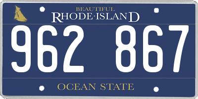 RI license plate 962867