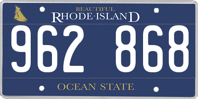 RI license plate 962868