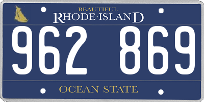 RI license plate 962869