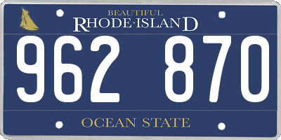 RI license plate 962870