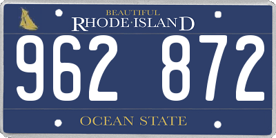 RI license plate 962872