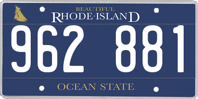 RI license plate 962881