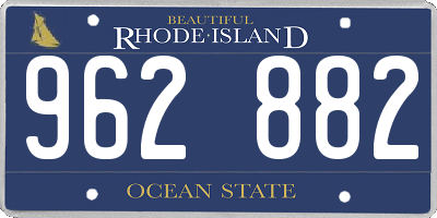 RI license plate 962882