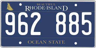 RI license plate 962885