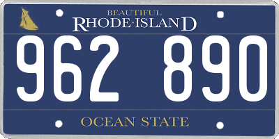 RI license plate 962890