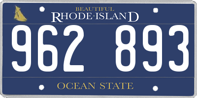 RI license plate 962893