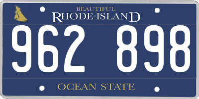RI license plate 962898