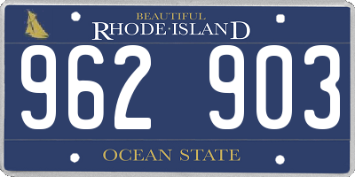 RI license plate 962903
